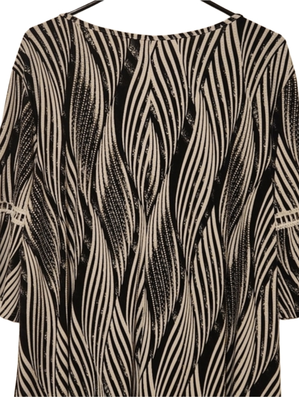 Abstract Boho Blouse - Black & Ivory - Picture 3 of 3